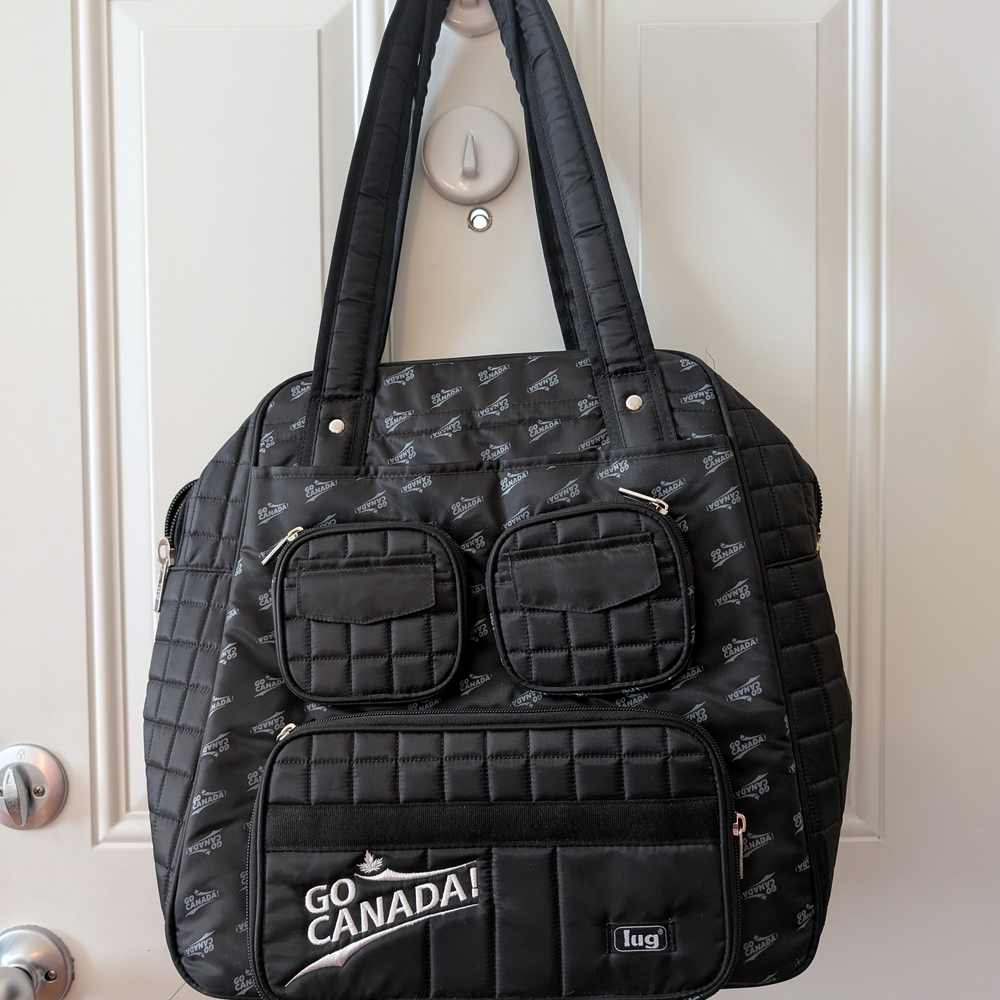 Lug Black Go Canada Puddle Jumper Tote Bag EUC